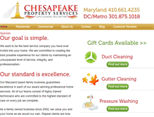 Tablet Screenshot of chesapeakepropertyservices.com